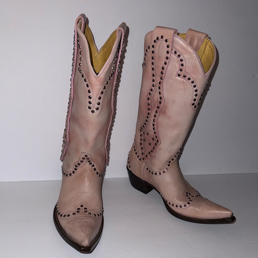 Rare Old Gringo Belinda Vesuvio Pink Rosa Studded Cowboy Boots Women’s 6.5